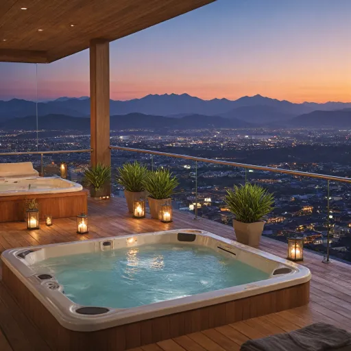 Elegant escapes in a hotel with a hot tub on the balcony
