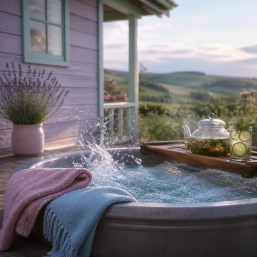 Serene countryside cabins with private jacuzzis for your next health retreat